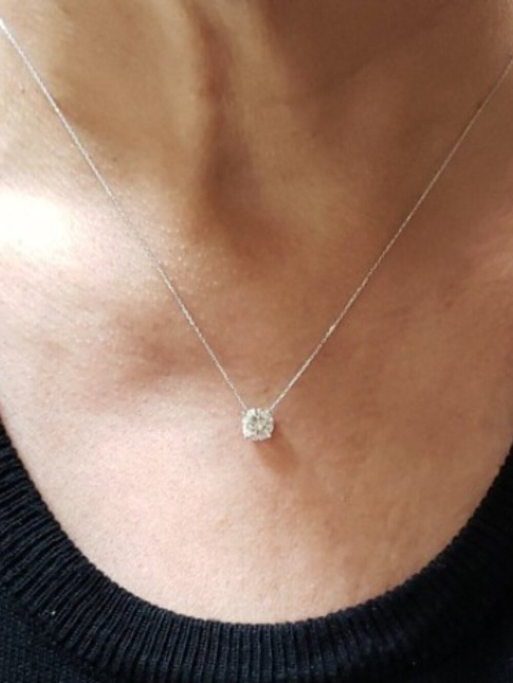 14Kt Gold 1.50 Ct IGI Certified Lab Grown Diamond Pendant Necklace